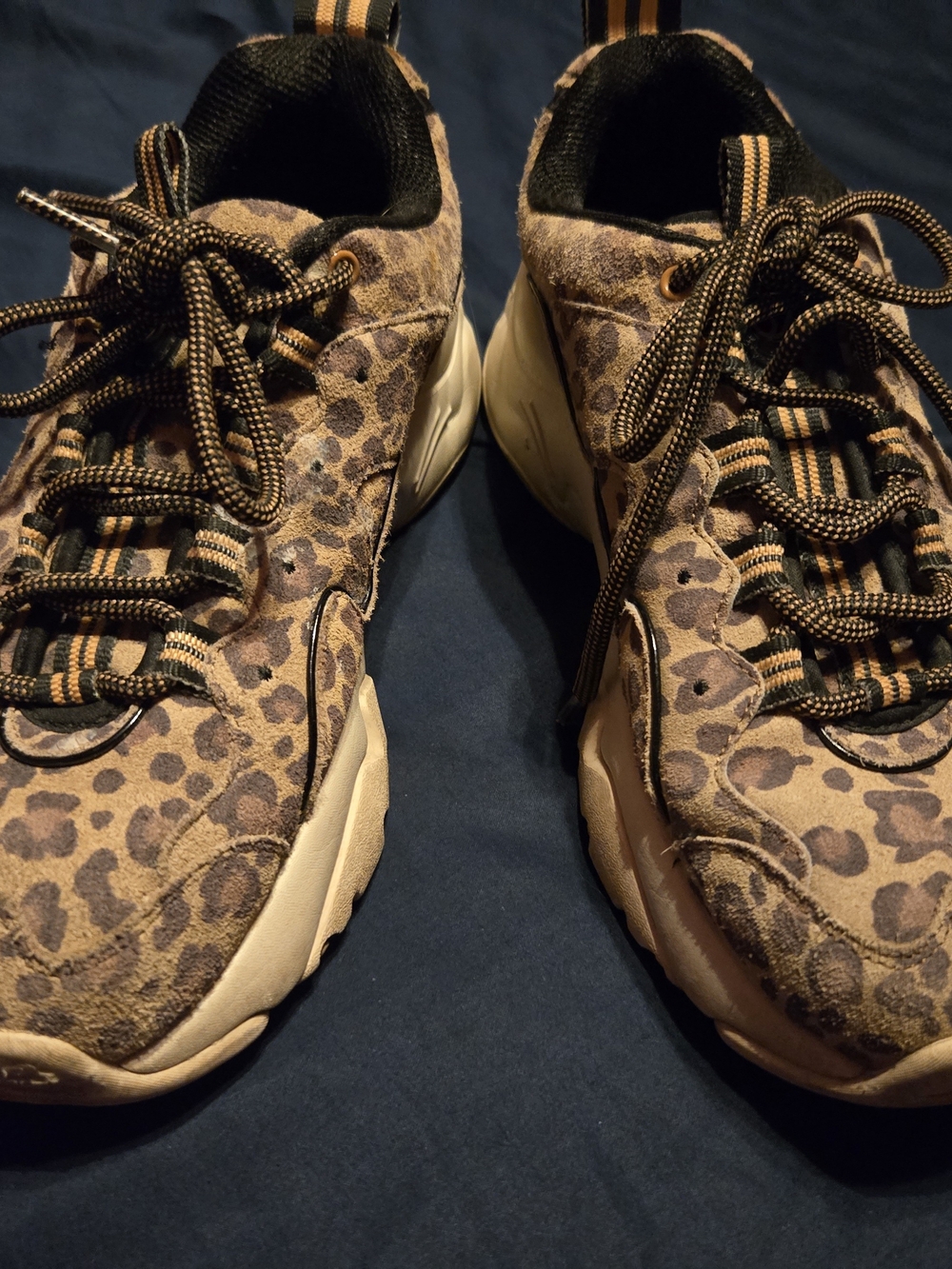 Womans Leopard Print Athletic Shoes in Brown